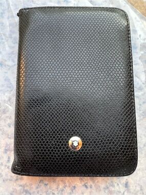Montblanc Black Textured Leather Zip-Around Organizer